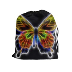 Fractal Butterfly Drawstring Pouches (extra Large) by Simbadda