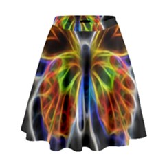 Fractal Butterfly High Waist Skirt by Simbadda