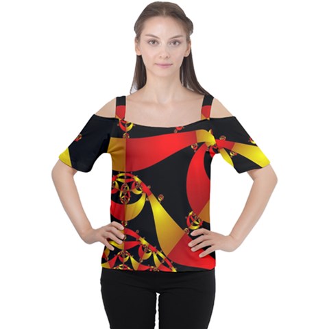 Fractal Ribbons Women s Cutout Shoulder Tee by Simbadda