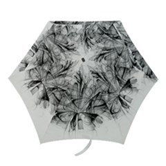 Fractal Black Flower Mini Folding Umbrellas by Simbadda