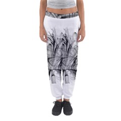 Fractal Black Flower Women s Jogger Sweatpants by Simbadda