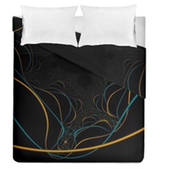 Fractal Lines Duvet Cover Double Side (queen Size) by Simbadda