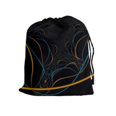 Fractal Lines Drawstring Pouches (extra Large) by Simbadda