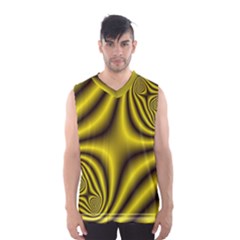 Yellow Fractal Men s Basketball Tank Top by Simbadda