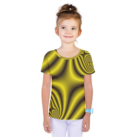 Yellow Fractal Kids  One Piece Tee by Simbadda