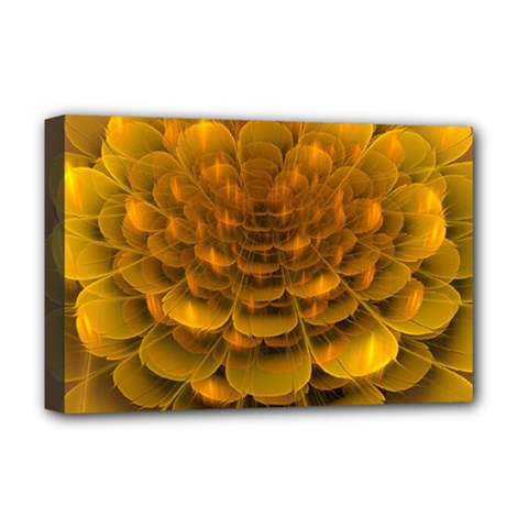 Yellow Flower Deluxe Canvas 18  X 12   by Simbadda