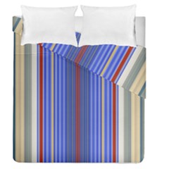 Colorful Stripes Duvet Cover Double Side (queen Size) by Simbadda