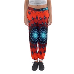 Red Fractal Spiral Women s Jogger Sweatpants by Simbadda