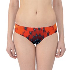 Red Fractal Spiral Hipster Bikini Bottoms by Simbadda