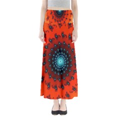 Red Fractal Spiral Maxi Skirts by Simbadda