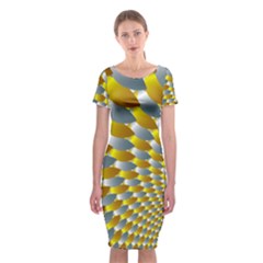 Fractal Spiral Classic Short Sleeve Midi Dress by Simbadda