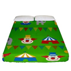 Circus Fitted Sheet (california King Size) by Valentinaart