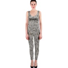 Silver Tropical Print Onepiece Catsuit by dflcprintsclothing