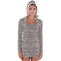 Silver Tropical Print Women s Long Sleeve Hooded T-shirt View1