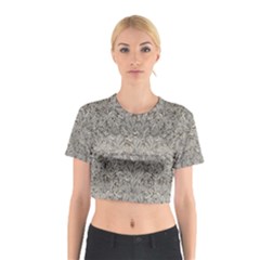 Silver Tropical Print Cotton Crop Top by dflcprintsclothing