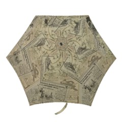 Vintage Newspaper  Mini Folding Umbrellas by Valentinaart