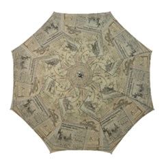 Vintage Newspaper  Golf Umbrellas by Valentinaart