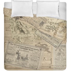 Vintage Newspaper  Duvet Cover Double Side (king Size) by Valentinaart