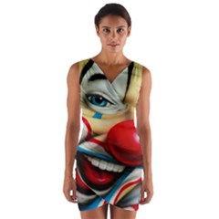 Clown Wrap Front Bodycon Dress by Valentinaart