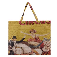 Vintage circus  Zipper Large Tote Bag