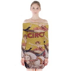 Vintage circus  Long Sleeve Off Shoulder Dress