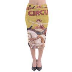 Vintage circus  Velvet Midi Pencil Skirt