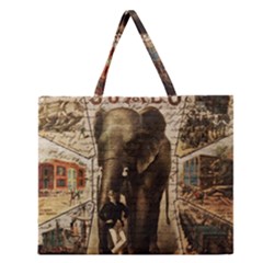 Vintage Circus  Zipper Large Tote Bag by Valentinaart