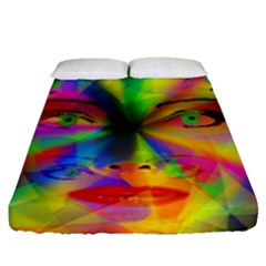 Rainbow Girl Fitted Sheet (queen Size) by Valentinaart