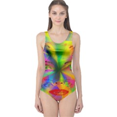 Rainbow Girl One Piece Swimsuit by Valentinaart