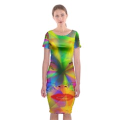 Rainbow Girl Classic Short Sleeve Midi Dress by Valentinaart