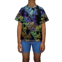 Fractal Forest Kids  Short Sleeve Swimwear by Simbadda