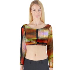 Fractal Tiles Long Sleeve Crop Top