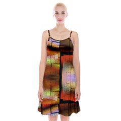 Fractal Tiles Spaghetti Strap Velvet Dress