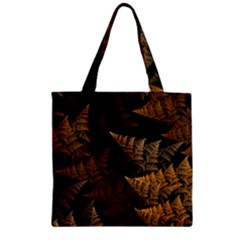 Fractal Fern Zipper Grocery Tote Bag by Simbadda