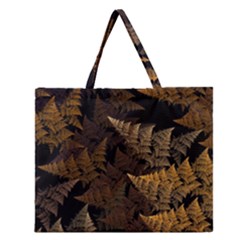 Fractal Fern Zipper Large Tote Bag by Simbadda