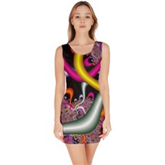 Fractal Roots Sleeveless Bodycon Dress by Simbadda