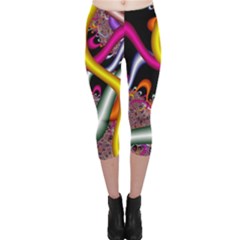 Fractal Roots Capri Leggings  by Simbadda