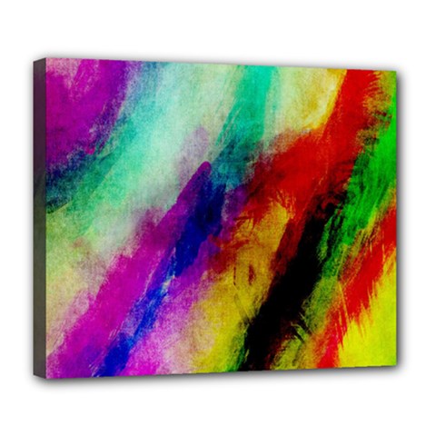 Abstract Colorful Paint Splats Deluxe Canvas 24  X 20   by Simbadda