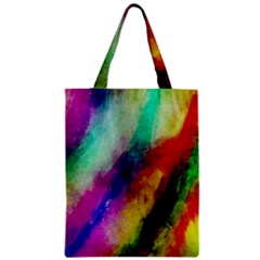 Abstract Colorful Paint Splats Zipper Classic Tote Bag by Simbadda