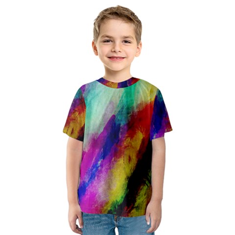 Abstract Colorful Paint Splats Kids  Sport Mesh Tee by Simbadda