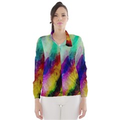 Abstract Colorful Paint Splats Wind Breaker (women) by Simbadda