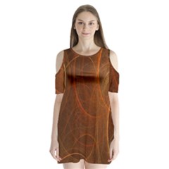 Fractal Color Lines Shoulder Cutout Velvet  One Piece by Simbadda