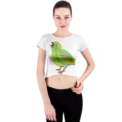 Bird Crew Neck Crop Top by Valentinaart