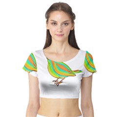 Bird Short Sleeve Crop Top (tight Fit) by Valentinaart