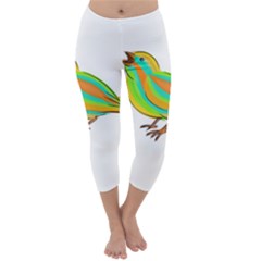 Bird Capri Winter Leggings  by Valentinaart