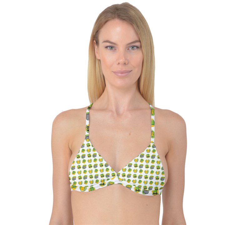 St Patrick S Day Background Symbols Reversible Tri Bikini Top