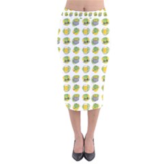 St Patrick s Day Background Symbols Velvet Midi Pencil Skirt by Simbadda