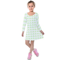 Shamrock Irish St Patrick S Day Kids  Long Sleeve Velvet Dress by Simbadda