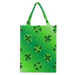 Shamrock Green Pattern Design Classic Tote Bag by Simbadda