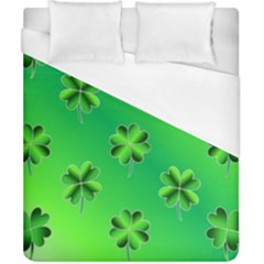 Shamrock Green Pattern Design Duvet Cover (california King Size) by Simbadda